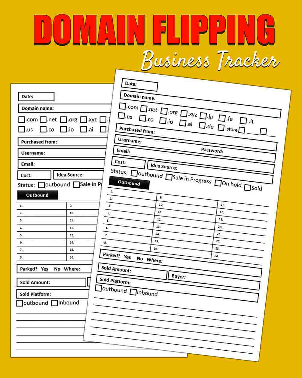 Buy and Sell Domain Names with this Printable Template 